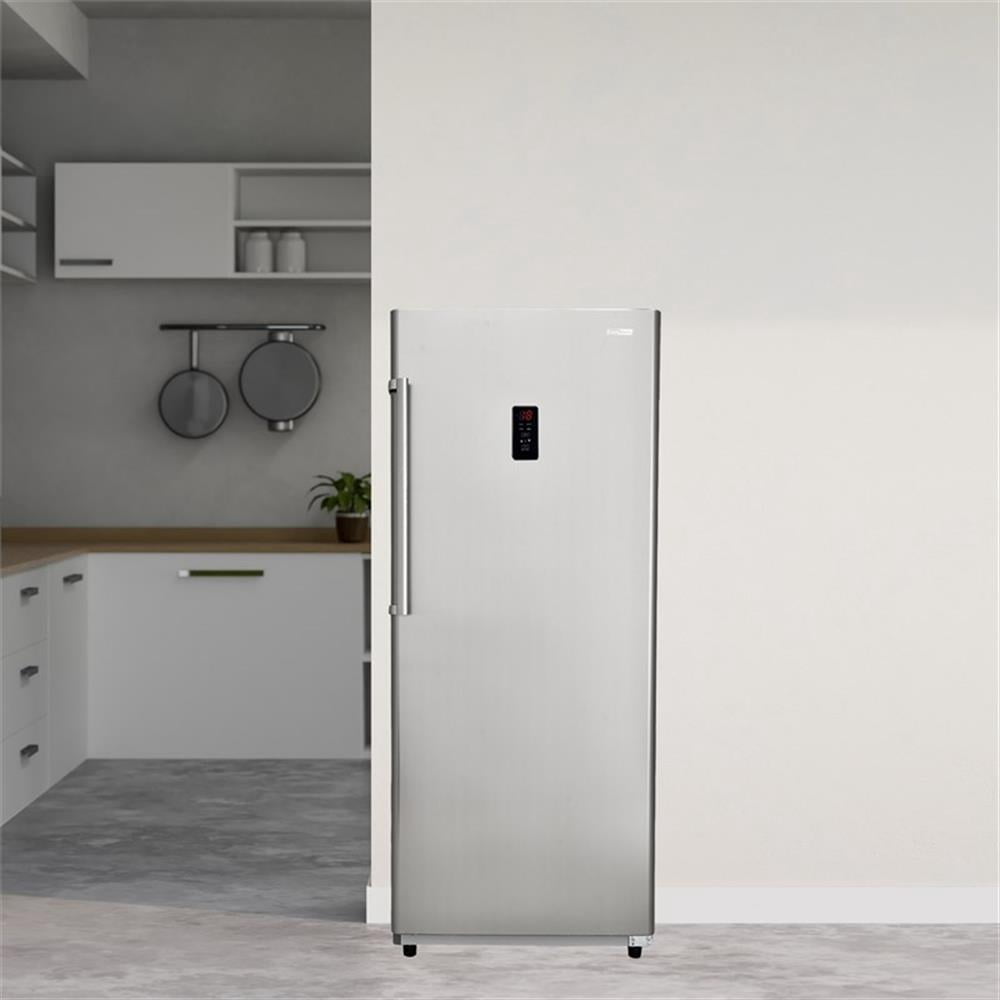 Pemberly Row 17 cu. ft Convertible Upright Freezer/Refrigerator in Stainless