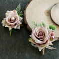 thumbnail image 4 of Ramillete romántico de rosas para boda, para novio, padrino, decoración de fiesta Rosa empolvado, 4 of 8