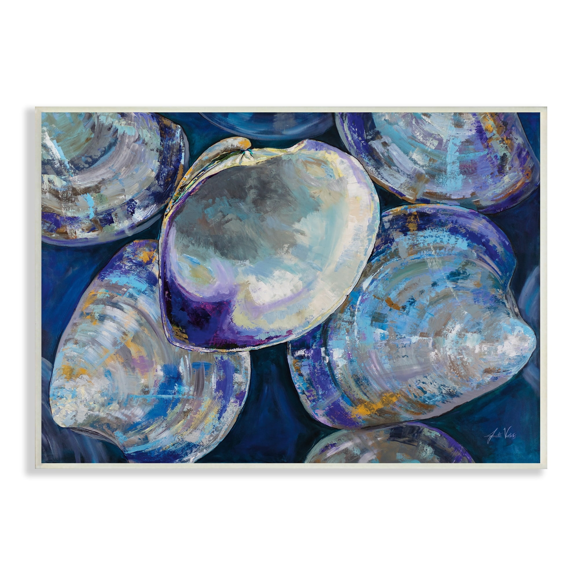 Stupell Industries Empty Seashells Expressive Clam Shells Modern Abstract Painting, 15 x 10, Design by Jeanette Vertentes