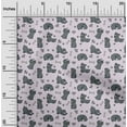 thumbnail image 2 of oneOone Rayon Mauve Fabric Floral & Puppies Sewing Material Print Fabric By The Yard 56 Inch Wide, 2 of 5