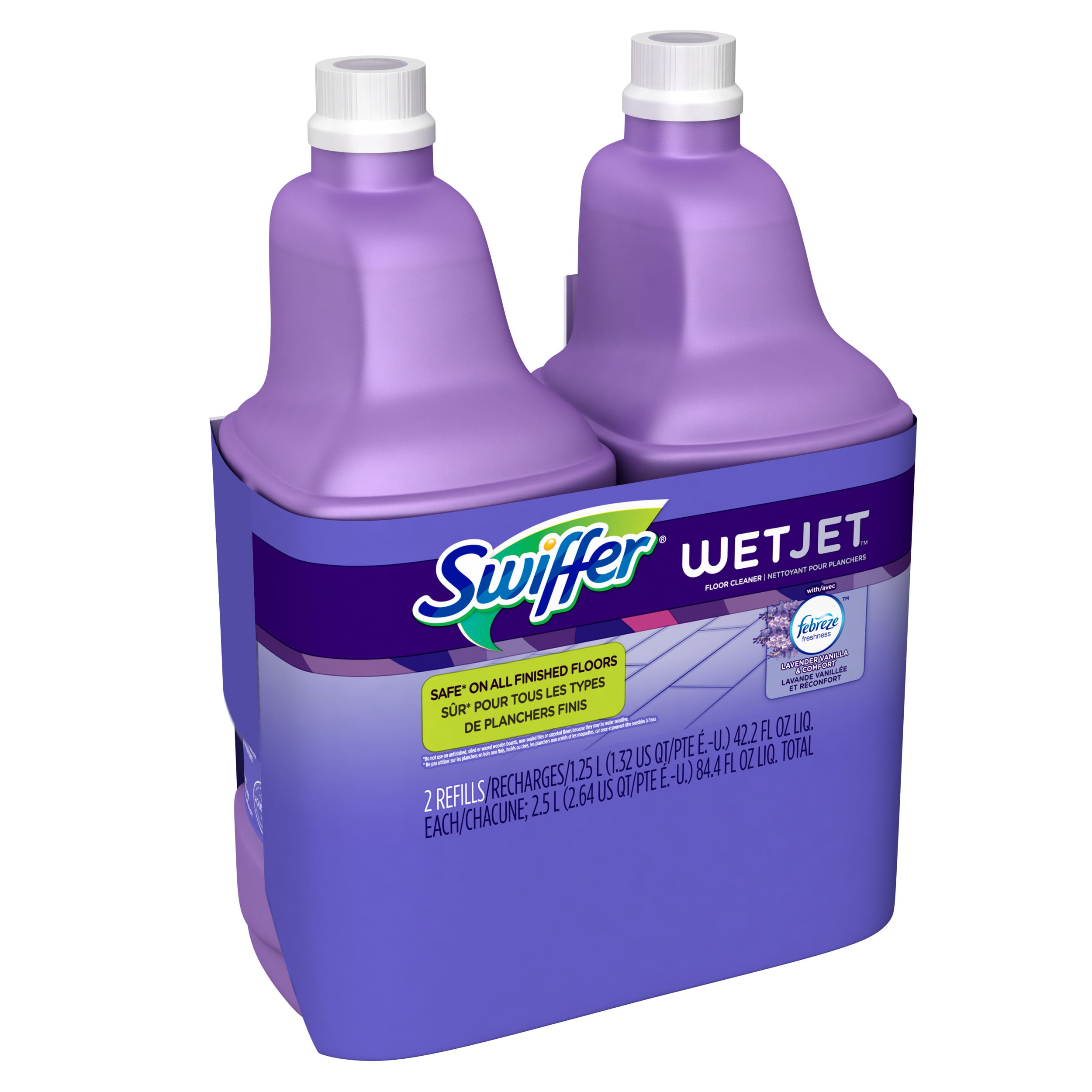 Swiffer Wetjet Multi Purpose Floor Cleaner Solution With Febreze Refill Lavendar Vanilla And Comfort Scent 125 Liter Pack Of 2