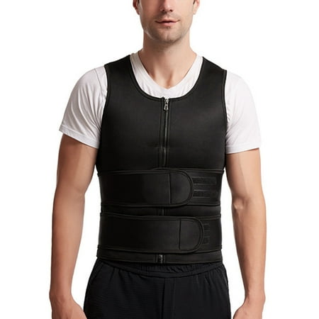 

TOPOINT Men Double Belt Shapewear Vest Neoprene Corset Sweating Fitness Top Vest New