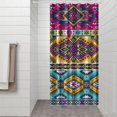 thumbnail image 3 of Small Stall Narrow Shower Curtain 36"W x 72"L – Tropical Bohemian Leaves, Mid-Century Abstract Boho Botanical Bathroom Decor, Vintage Floral Palm Leaf Pattern, Rustic Tribal Folk Style, 3 of 5