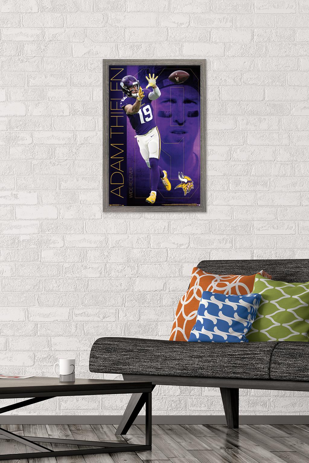 NFL Minnesota Vikings - Adam Thielen 19 Wall Poster, 14.725" x 22.375", Framed