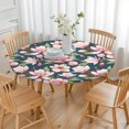thumbnail image 3 of Round Fitted Tablecloth with Elastic Edges Fits 45"-52" Round Tables Pioneer Colorful Floral Waterproof Table Cover Washable Indoor and Outdoor for Party Kitchen Dinner Banquet Patio Picnic, 3 of 7