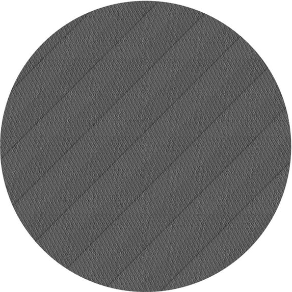 Ahgly Company Indoor Round Patterned Light Black Area Rugs, 7' Round