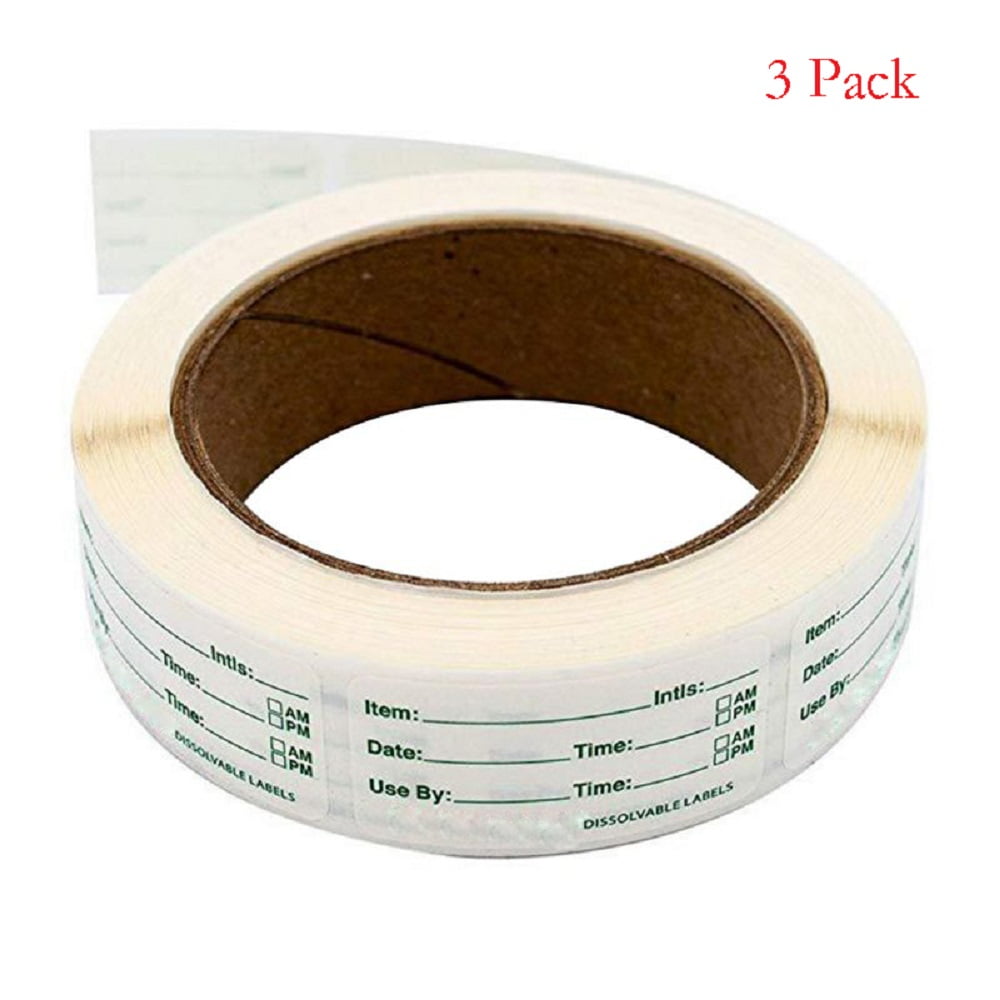 3 Rolls 1500 Pieces Removable Freezer Labels, 1 x 2 Inch Food Storage