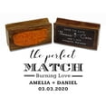 thumbnail image 1 of Printtoo Personalized&nbsp;Wedding Favor Wood Mounted Round Rubber Stamp The Perfect Match Custom Stamper-1.77 Inches Diamater, 1 of 4