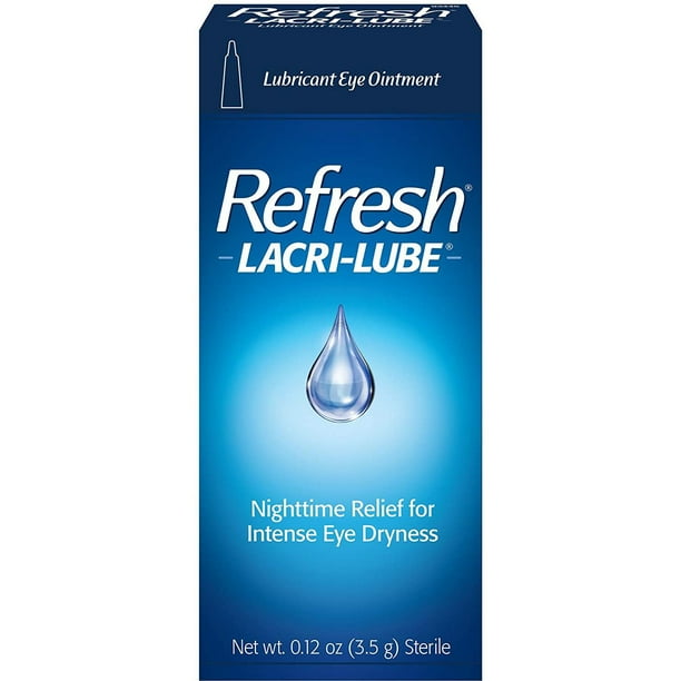Refresh LacriLube Lubricant Eye Ointment Intense Eye Dryness Nighttime Relief, 0.12 oz, 3 Pack