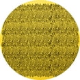 thumbnail image 1 of Ahgly Company Indoor Round Abstract Yellow Contemporary Area Rugs, 4' Round, 1 of 4