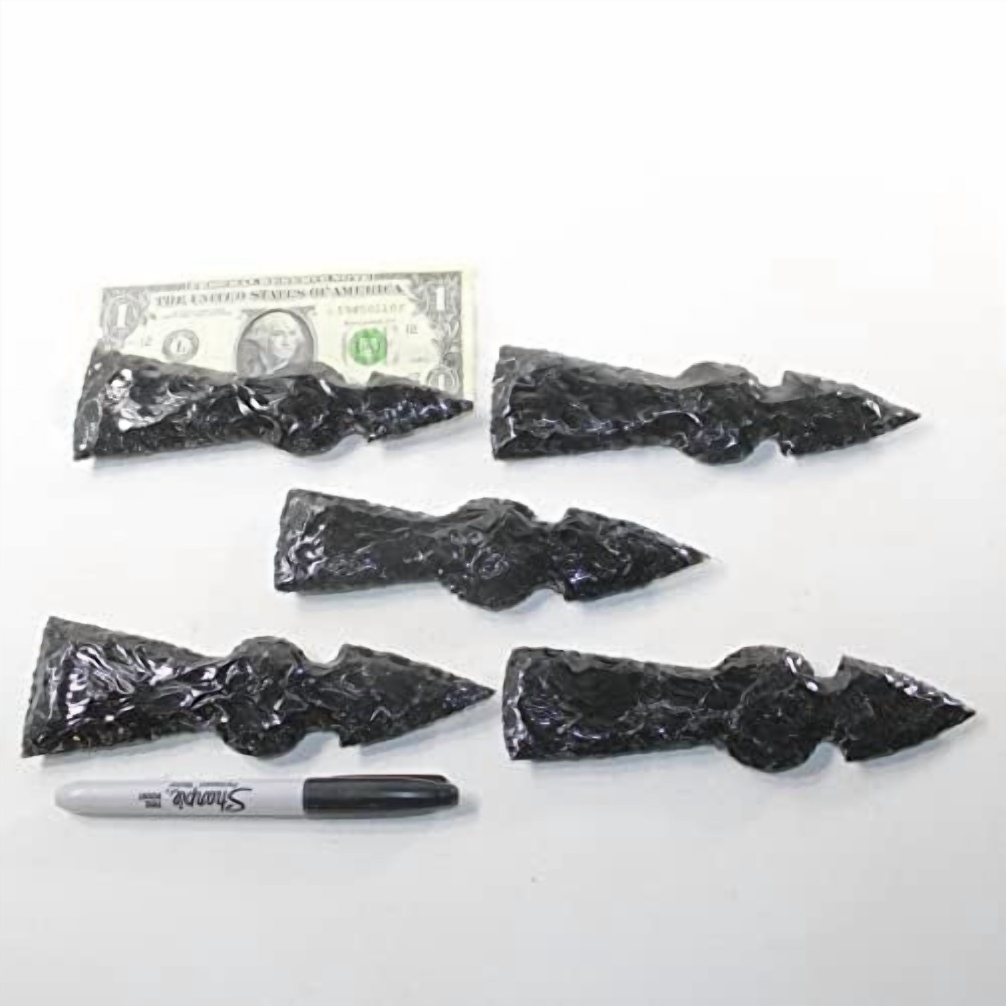 5 Obsidian Ornamental Tomahawk Heads #9427  Ax Axe Hatchet
