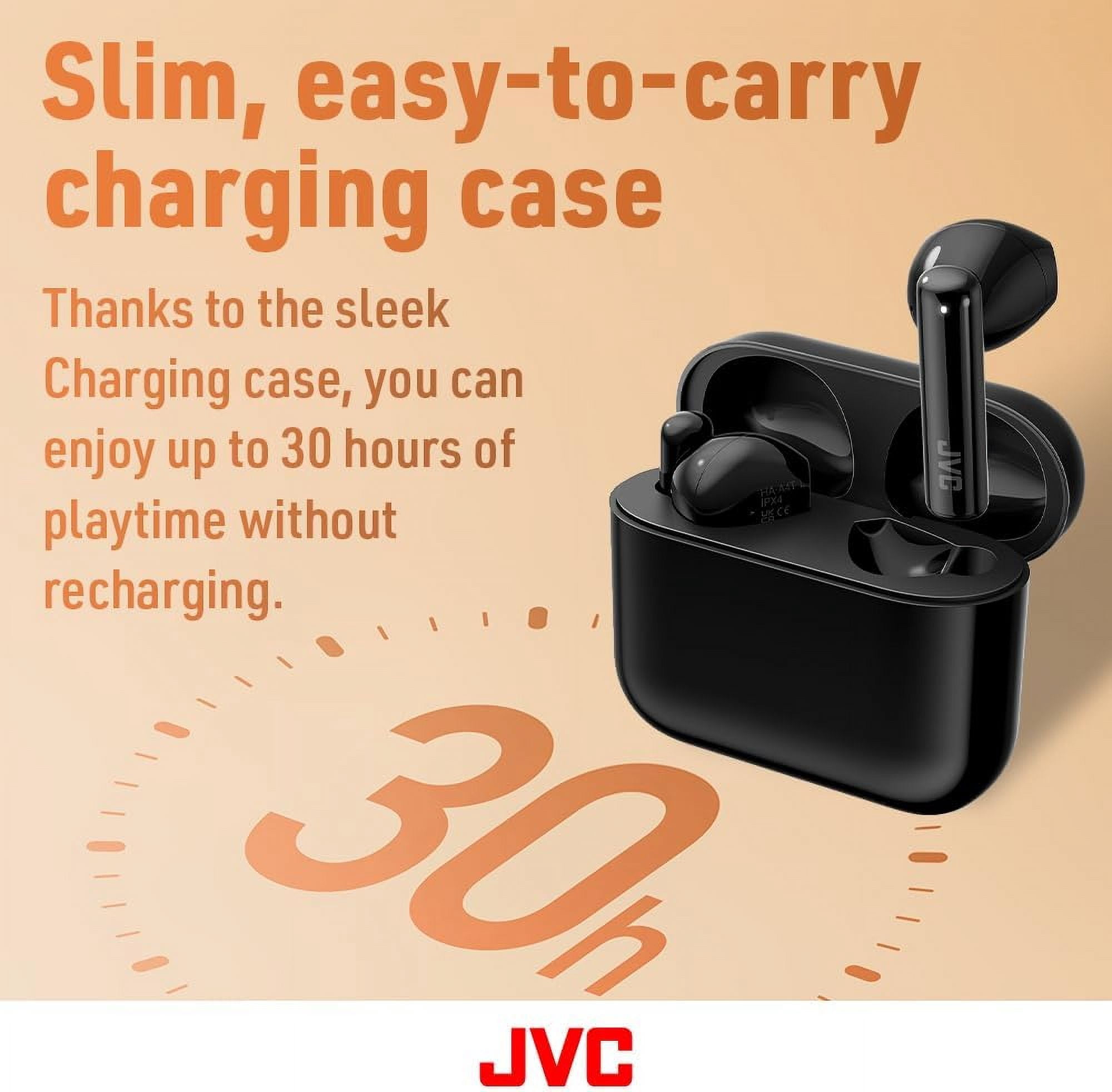 JVC Lightweight True Wireless Earbuds with 12mm Driver Unit, Bluetooth 5.1, Single use, IPX4, Long Battery Life (up to 30 Hours)