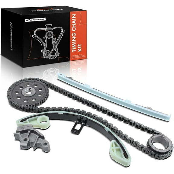A-Premium Set of 6PCS Engine Timing Chain Kit W/Tensioner & Guide & Sprocket [fits DOHC, 4Cyl 1.5L] Compatible with Honda Fit 2007 2008, Replace# 9-5781, 9-5642, 9-5641