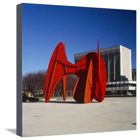 Alexander Calder Sculpture - Sculpture in Front of a Building, Alexander Calder Sculpture, Grand Rapids, Michigan, USA Stretched Canvas Print Wall Art