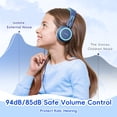 thumbnail image 3 of Kids Headphones, 85/94dB Safe Volume Kids Headphones for School Computer, Kids Wired Headphones with Built-in Microphone, Noise Isolation, Adjustable Headphones Wired for Kids, Girls, Boys, Tablet, 3 of 11