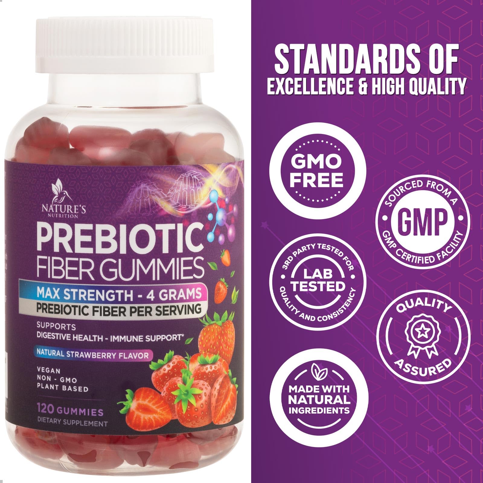 Fiber Gummies For Adults - Fiber 4g Gummy - Daily Prebiotic Supplement ...