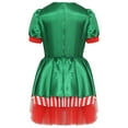 thumbnail image 3 of TiaoBug Miss Santa Christmas Performance Dancewear Bubble Short Sleeve Tutu Princess Dress Red 12, 3 of 7
