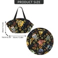 thumbnail image 4 of Mexican Skull Paisley 2-in-1 Foldable Picnic Blanket Tote Bag Shoulder Handbag, Large Circular Outdoor Mat for Beach Camping Park, 4 of 5