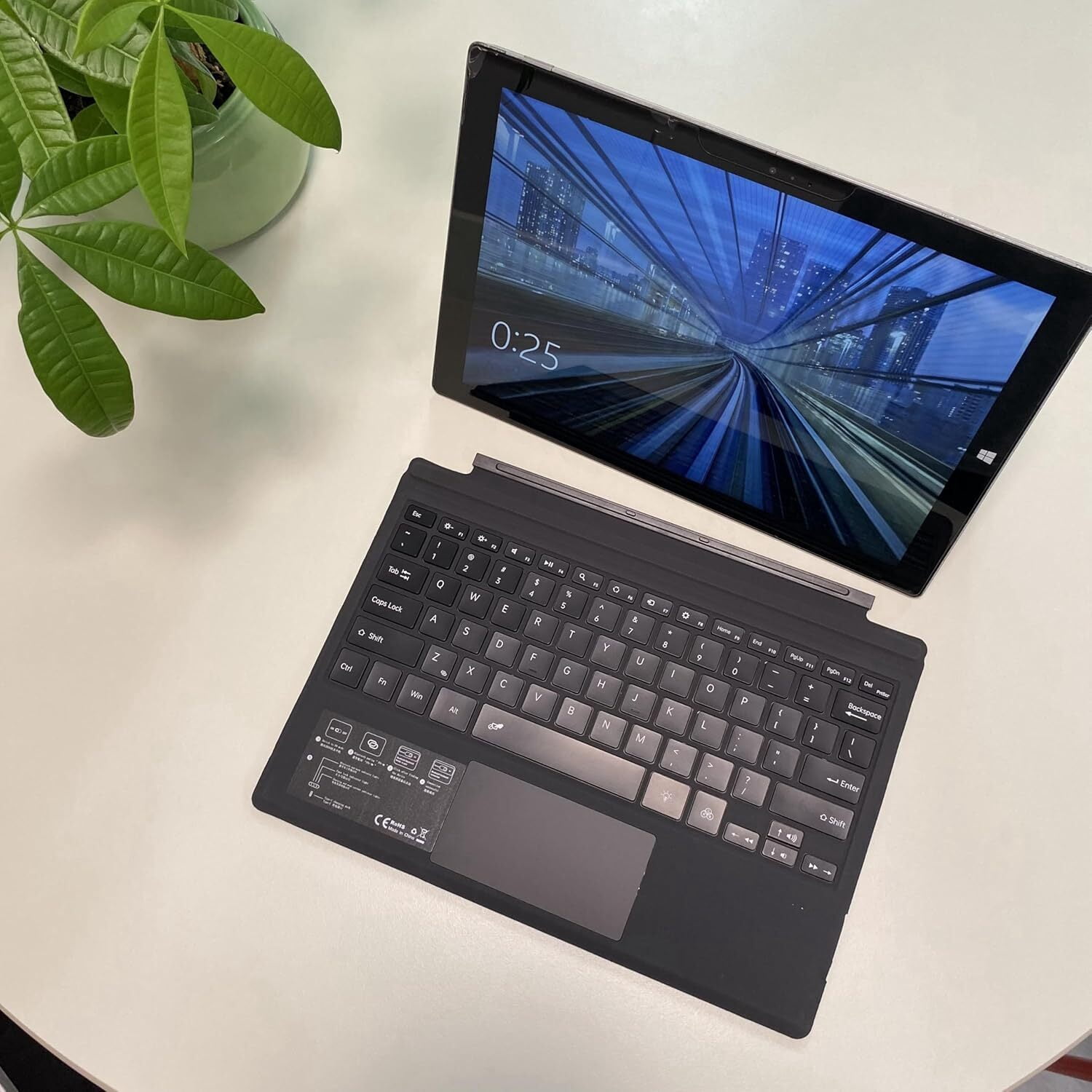 Type Case for Microsoft Surface Pro 7+/Pro 7/Pro 6/Pro 5/Pro 4/Pro 3 ，Ultra Slim Type Cover Keyboard with Multi-Touch Trackpad, Bluetooth, Rechargeable Battery-Without Backlit