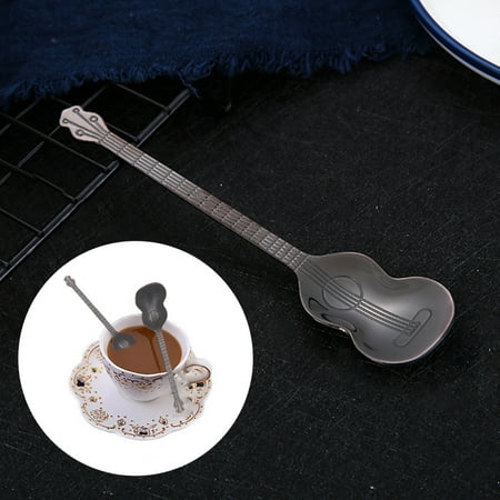 

Stainless Steel Coffee Spoon Musical Instrument Spoon Guitar Ice Spoon Drink Mixing Spoon Color Handle Spoon Kitchen Gadgets