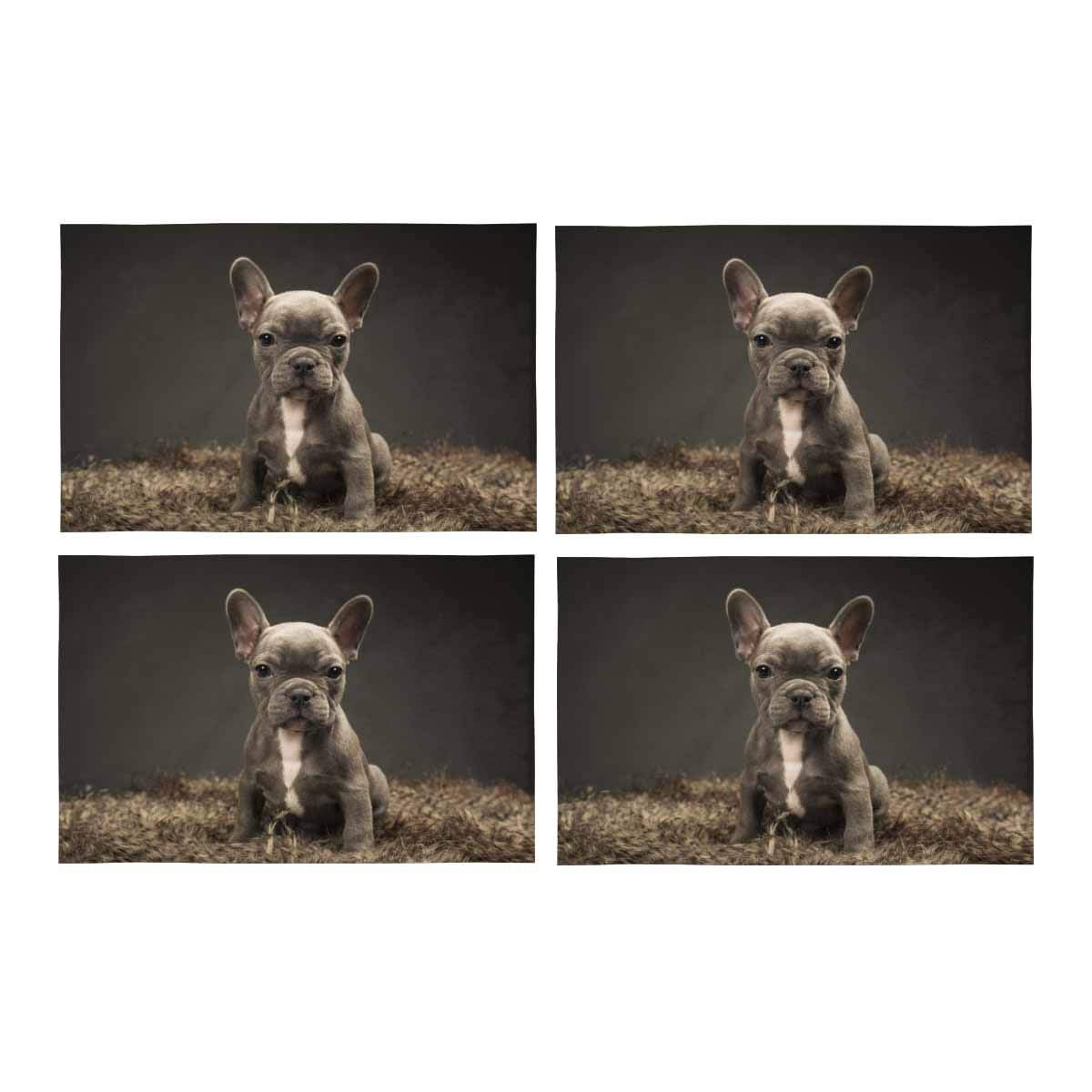 MKHERT Baby French Bulldog Cute Puppy Placemats Table Mats for Dining