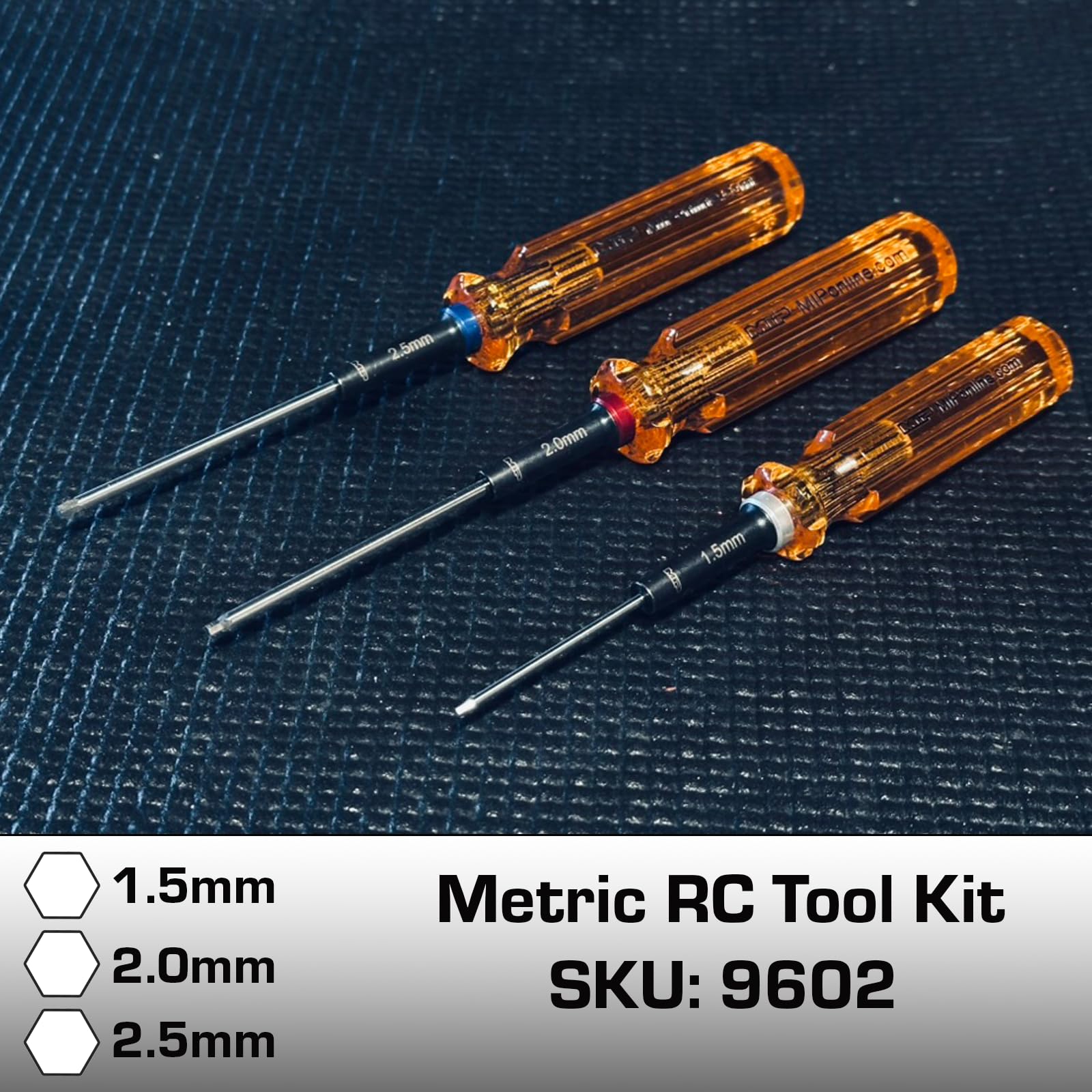 MIP 9602 Hex Driver Wrench Set Gen 2 Metric 3 1.5mm 2.0mm & 2.5mm
