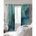 thumbnail image 2 of Turquoise Marble Blackout Curtains 90 Inch Length 2 Panels Set for Living Room Bedroom, Modern Ink Painting Abstract Aesthetics Privacy Window Treatment Thermal Insulated Black Out Drapes 52"x90", 2 of 8