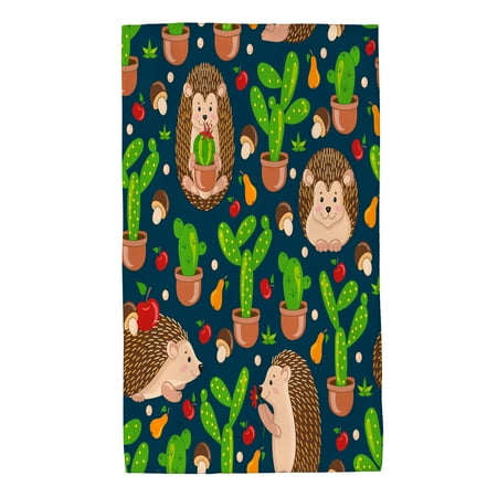 

Hand Towel Cute Cartoon Hedgehogs for Bathroom Kitchen Absorbent Soft Home Face Bath Towels 27.5 X 16 Inches