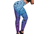 thumbnail image 4 of DISNIMO Dog Paw Printed Yoga Pants Leggings for Women, Soft Workout Leggings Tummy Control Breathable Yoga Leggings for Running Cycling, Blue and Purple, 2XL, 4 of 6