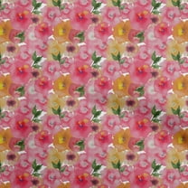 oneOone Velvet Pink Fabric Watercolor Floral Sewing Material Print Fabric By The Yard 58 Inch Wide