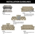 thumbnail image 5 of Easy-Going 4 Pieces Super Stretch Printed Couch cover, Sofa size, Quatrefoil/Beige, 5 of 6