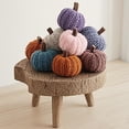 thumbnail image 4 of Halloween Hand-Knitted Pumpkin Ornament, Terracotta 2in, Cute Fall Window Farmhouse Mantel Decor, 4 of 10