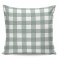 thumbnail image 2 of Green Farmhouse Throw Pillow Covers, Soft Pillowcases with Invisible Zipper, Buffalo Plaid Check Lattice White Grid Decorative Square Pillow Cushion Covers for Living Room Couch Sofa Bed 26x26 Inches, 2 of 8