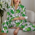 thumbnail image 6 of Picia Broccoli 2 Pattern Women’s Long-Sleeve Sleepwear Set - Soft 2-Piece Loungewear with Pockets, Comfy PJs for Relaxing Nights-XX-Large, 6 of 7
