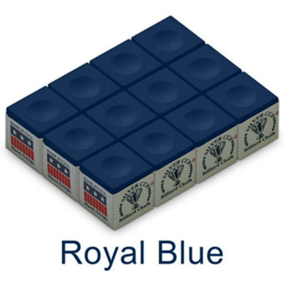 Silver Cup Royal Blue Billiard Chalk 12 Pack