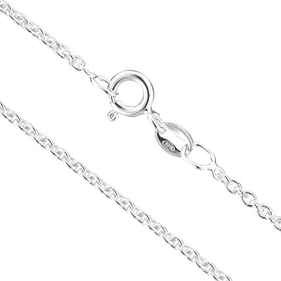 925 Sterling Silver 1.55mm Anchor Italian Chain Necklace