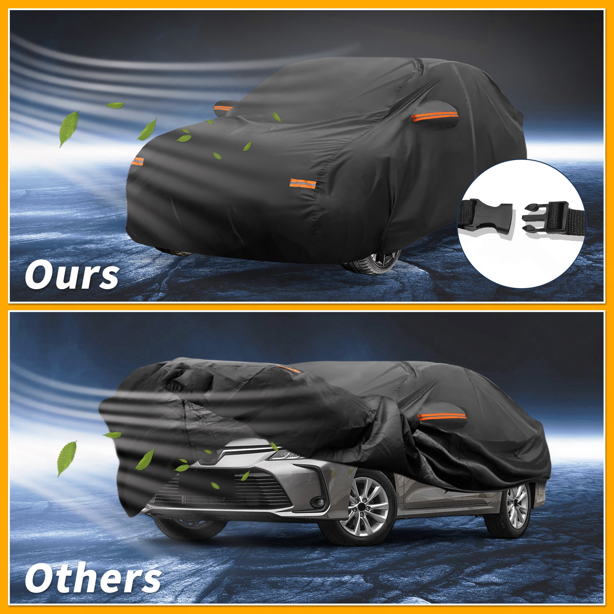 Unique Bargains Durable Waterproof Car Cover Black ["for Toyota Corolla Sedan"]