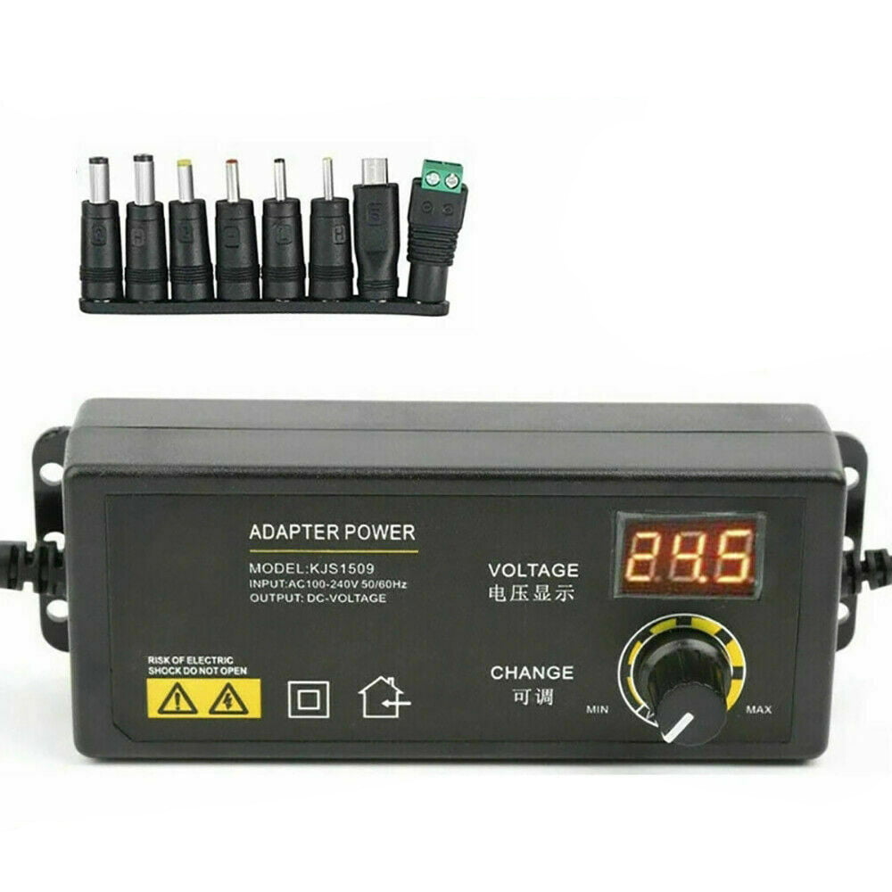 3V-24V 2.5A 60W Adjustable DC Power Supply Adapter LCD Control Volt Display US 