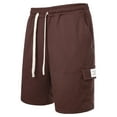 thumbnail image 5 of Caqnni Mens Loose-fit Casual Work Shorts Travel Casual Shorts Drawstring Shorts with Multi Pockets Summer Beach Jogging Leisure M-2XL (Coffee,M), 5 of 6
