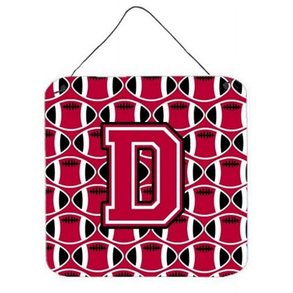 Letter D Football Crimson & White Wall or Door Hanging Prints