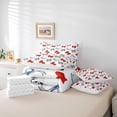 thumbnail image 6 of Homewish Red Ribbon Bowknot 7-Piece Reversible King Comforter Set, Princess Design, 6 of 8
