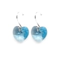 thumbnail image 4 of Juego de aretes y cadena con dije en forma de Corazón, plata mexicana ley .925, Aqua, 4 of 5