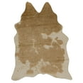 thumbnail image 1 of Faux Cowhide Mini Caramel Cream Mix Accent Rug, 1 of 6