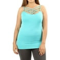 thumbnail image 4 of Zenana Women & Plus Seamless Triple Criss Cross Front Long Cami Tank Top, 4 of 4