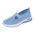 thumbnail image 6 of Women's Woven Orthopedic Breathable Soft Shoes Arch Support, Slip-On Lightweight Flat Soft Shoes Diabetic Foam Walking Shoes, 6 of 8