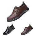 thumbnail image 4 of TIREOW Men's Genuine Leather Oxford Classic Round Toe Casual Fashion Shoes Lace Up Lug Sole Soft Bottom Business Work Dress Shoes Comfort Oxfords Dress Shoes, 4 of 5