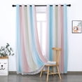 thumbnail image 4 of HUUXIW One Piece Hollow-Out Star Curtain 2 Layer Gradient Full Shading Window Blackout Drape for Bedroom Living Room, 4 of 9
