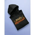 thumbnail image 3 of Happy Halloween! Candycorn Text Hoodie Men -Image by Shutterstock, Male Small, 3 of 4
