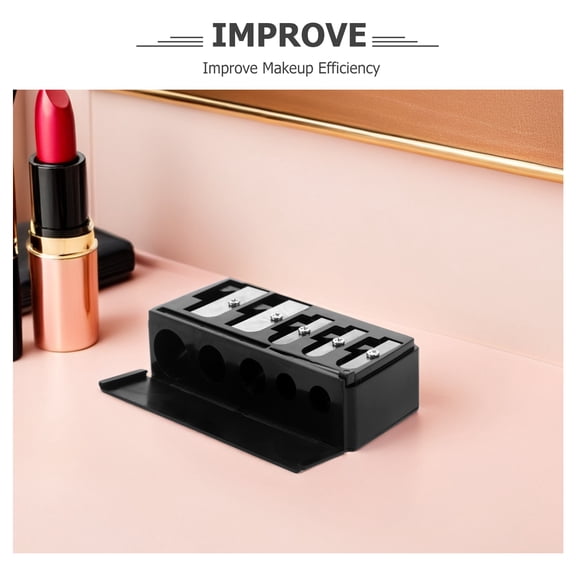 ELAYARD 2Pcs Black Multi Size Cosmetic Sharpener for Eyeliner Lip and Eyebrow Pencils