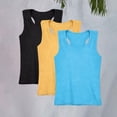 thumbnail image 2 of Ruyang 3 Pack Solid Camisole Tops Cotton Round Neck Racerback Sleeveless Tank Tops Quick Dry Training Blouse T-Shirt ﻿, 2 of 8